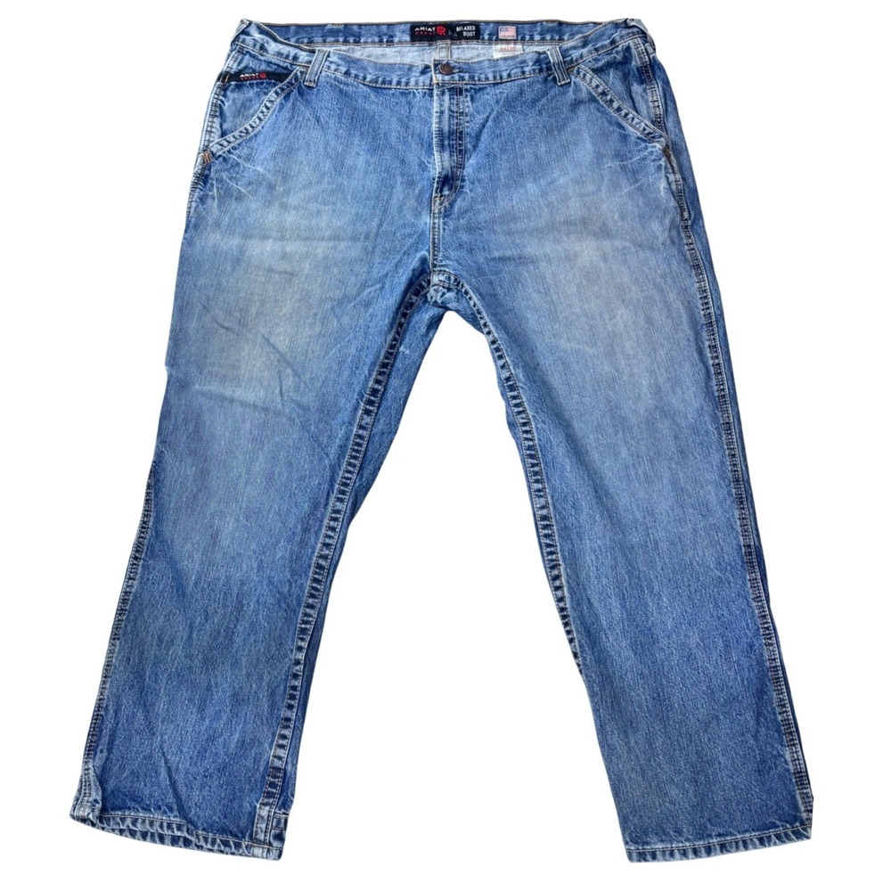 Ariat Fire Resistant Jeans Relaxed Boot Cut Blue Workwear Utility Denim 44x30